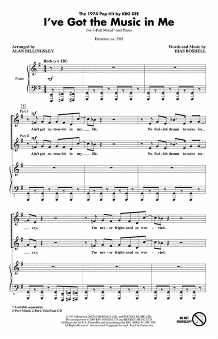 I've Got the Music in Me Show Choir scores gallery preview page 2