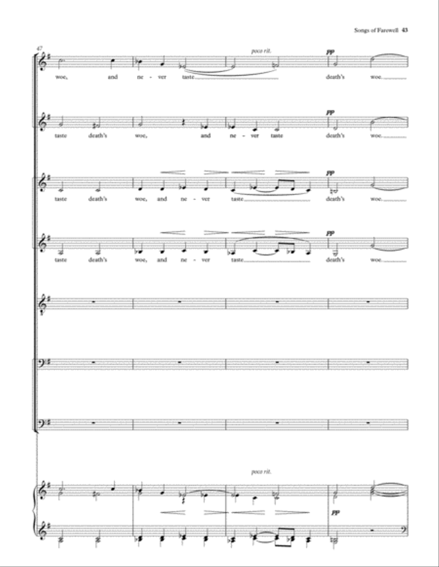 Songs of Farewell Divisi scores gallery preview page 44
