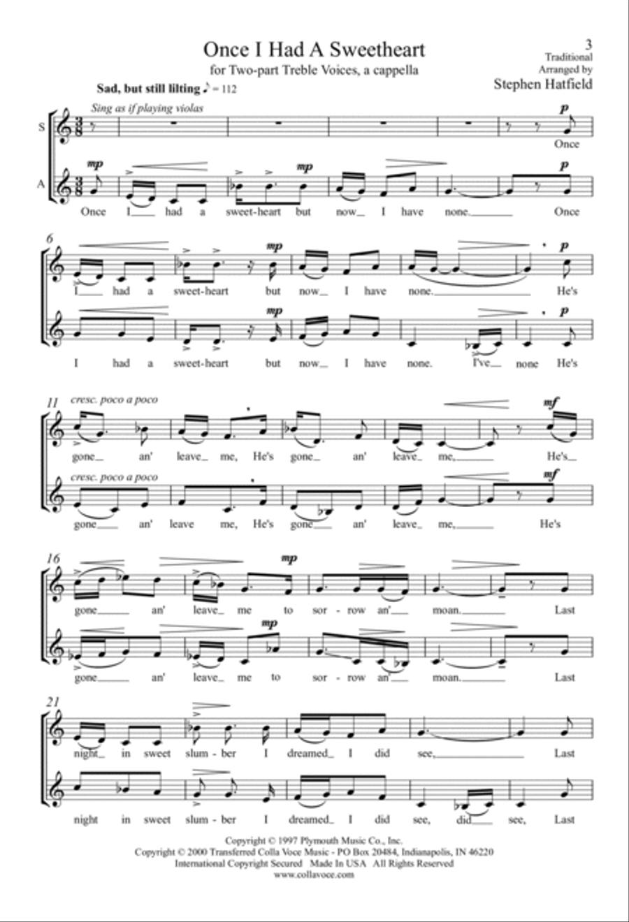 Once I Had A Sweetheart SA scores gallery preview page 2