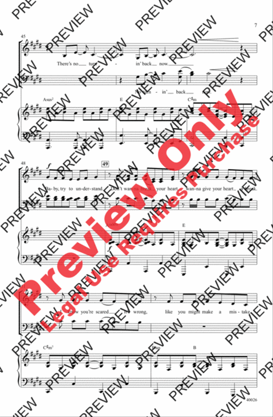 Give Your Heart a Break Give Your Heart a Break 4-Part scores gallery preview page 7