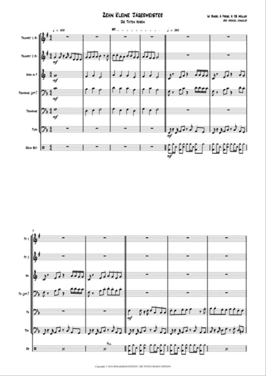 Zehn Kleine Jaegermeister Baritone Horn TC scores gallery preview page 2