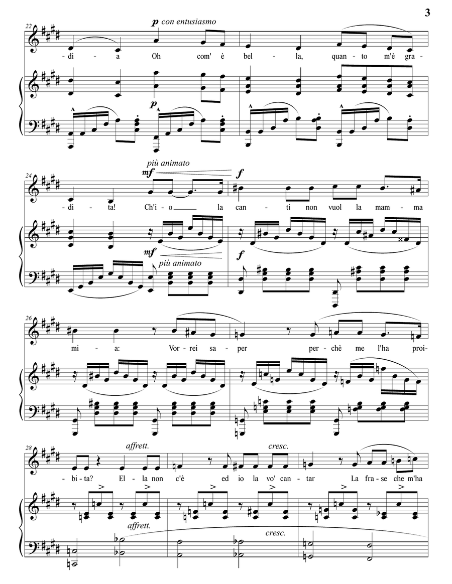 GASTALDON: Musica proibita, Op. 5 (transposed to E major) Piano, Vocal scores gallery preview page 4