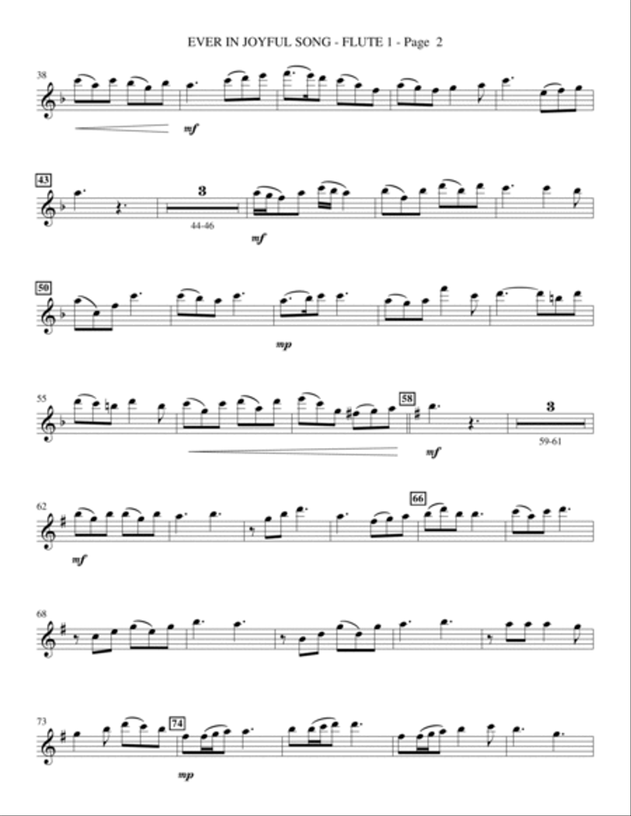 Ever In Joyful Song - Flute 1 Choir scores gallery preview page 2