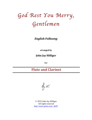 God Rest You Merry, Gentlemen for Flute and Clarinet