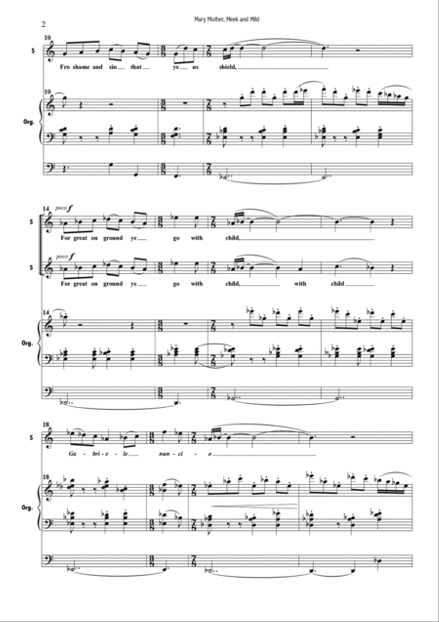 Mary Mother Meek and Mild 4-Part scores gallery preview page 4