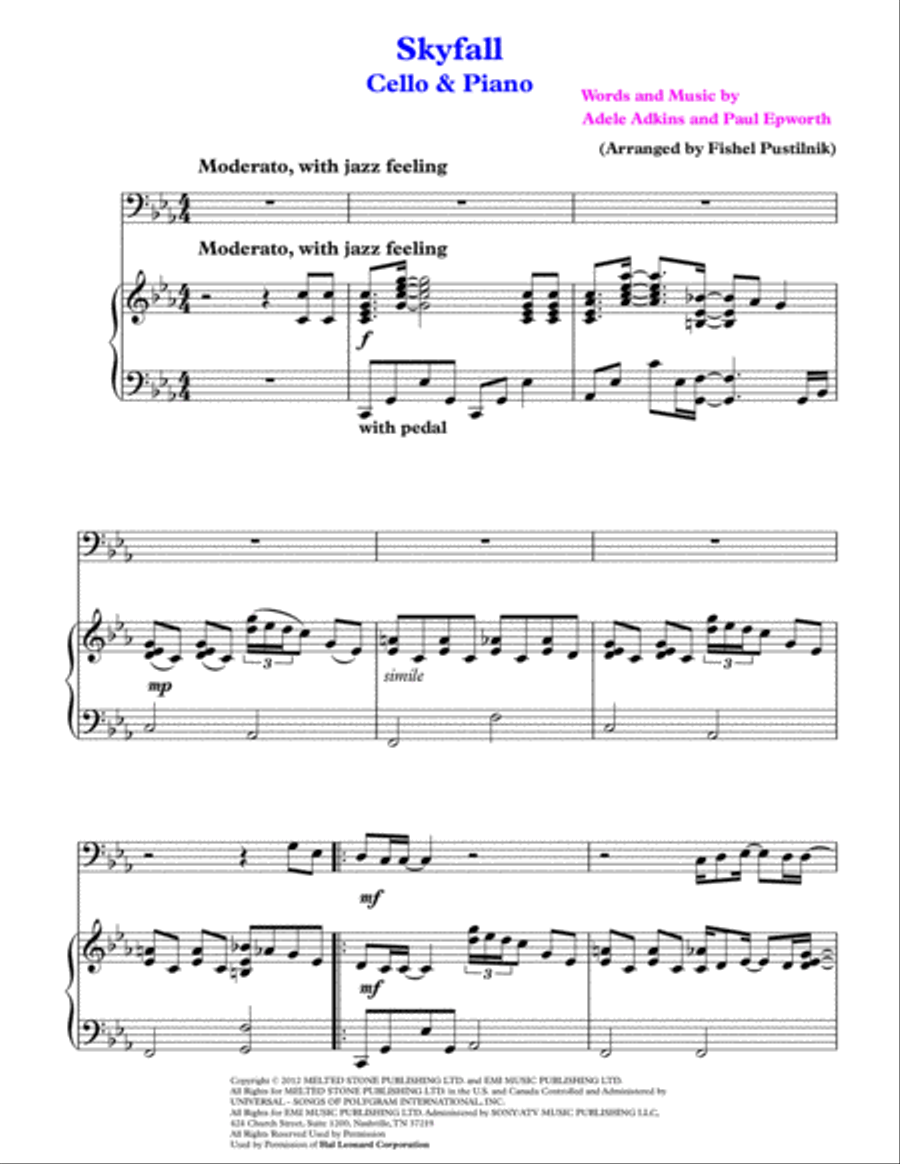 Skyfall Trombone Duet scores gallery preview page 2