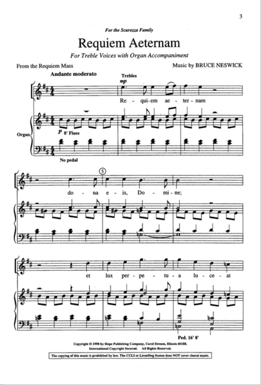 Requiem Aeternam Unison Choir scores gallery preview page 2