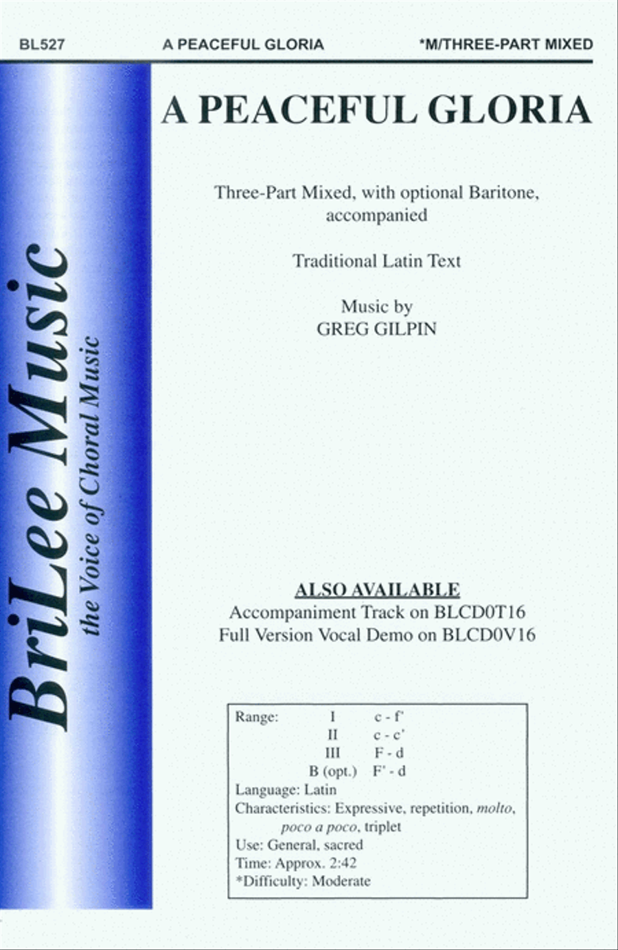 A Peaceful Gloria A Peaceful Gloria 3-Part scores gallery preview page 1