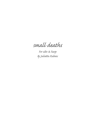Book cover for Small Deaths for alto and harp