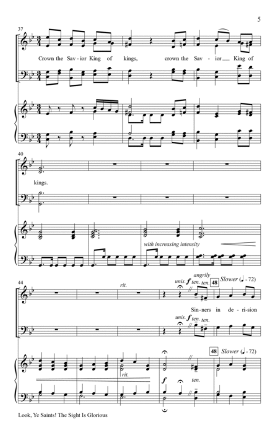 Look, Ye Saints! The Sight Is Glorious 4-Part scores gallery preview page 5