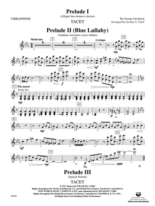 Gershwin Preludes (I-III) for Mallet Ensemble: Vibraphone