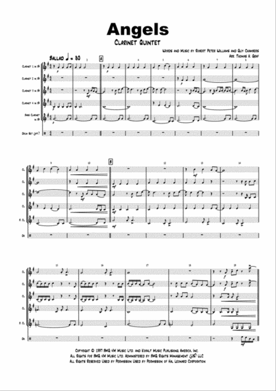 Angels Clarinet Quintet scores gallery preview page 1