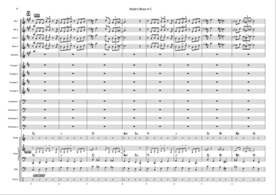Basie's Blues In C Big Band scores gallery preview page 5