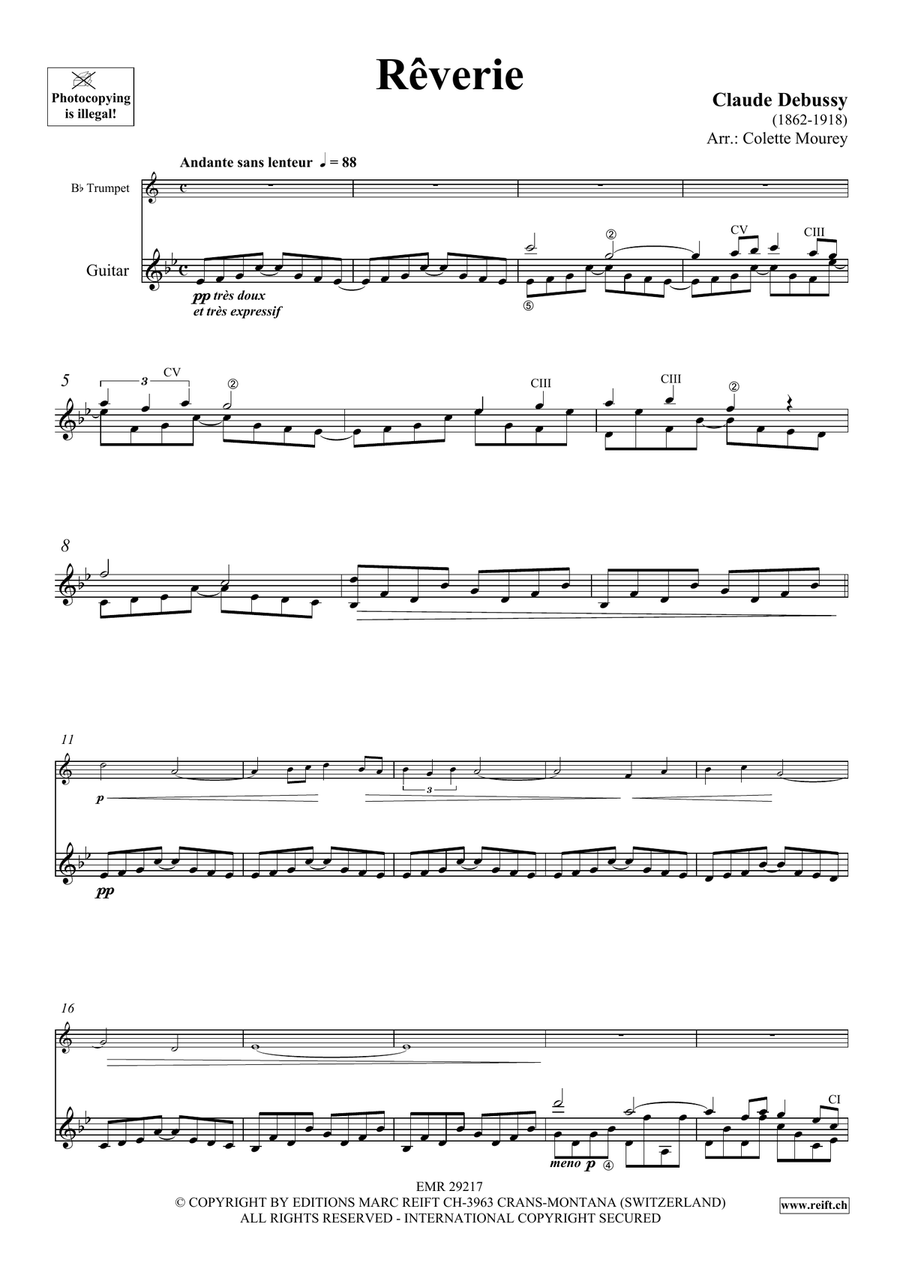 Reverie by Claude Debussy Trumpet - Digital Sheet Music page 3