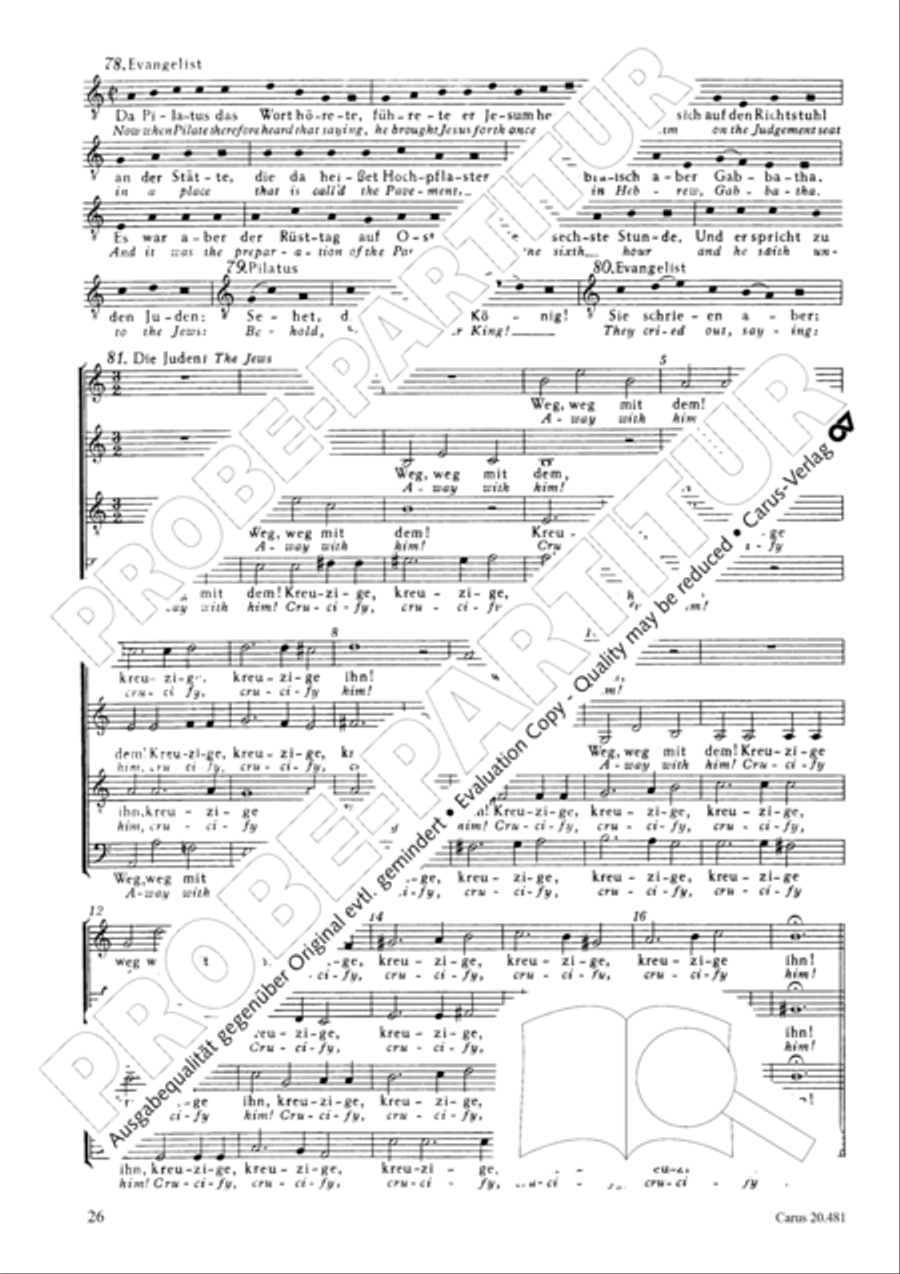 St. John Passion / The Passion of our Lord and Saviour Jesus Christ 4-Part scores gallery preview page 27