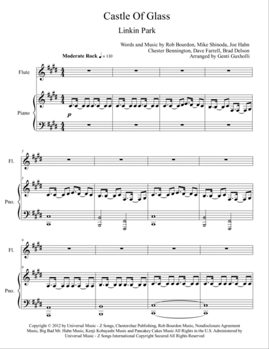 Castle Of Glass Flute Solo scores gallery preview page 2