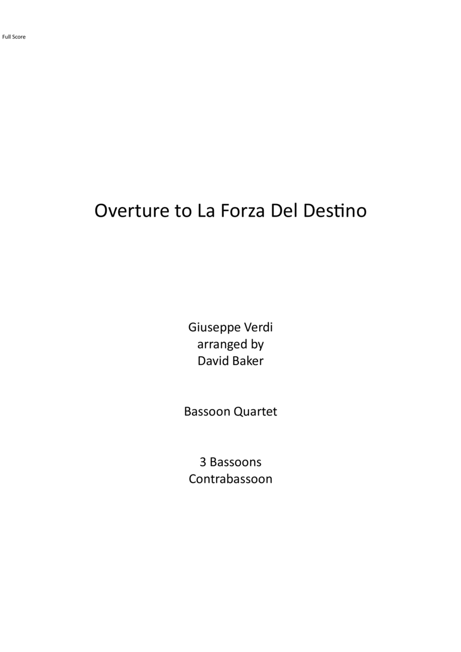 Overture to La Forza del Destino Bassoon scores gallery preview page 1