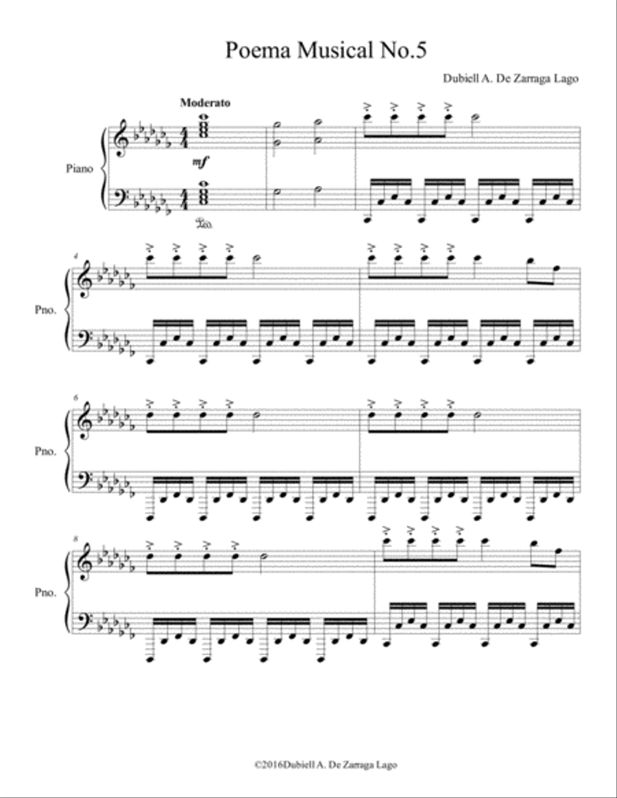 poema musical No.5 poema musical No.5 Piano Solo scores gallery preview page 1
