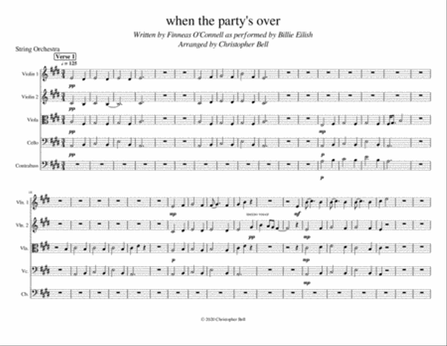 When The Party's Over String Orchestra scores gallery preview page 1