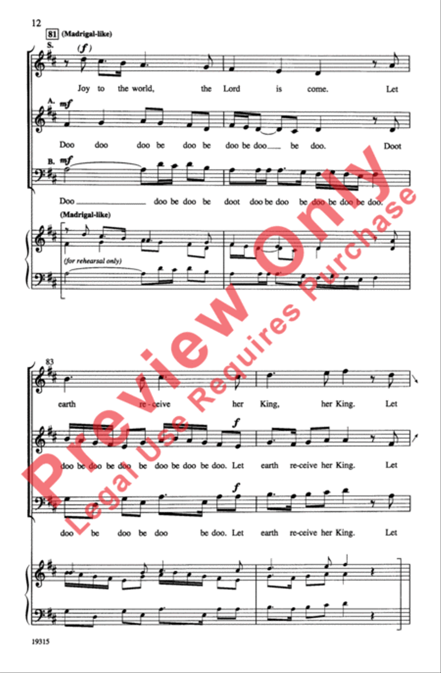 Joy: A Medley of Carols 3-Part scores gallery preview page 12