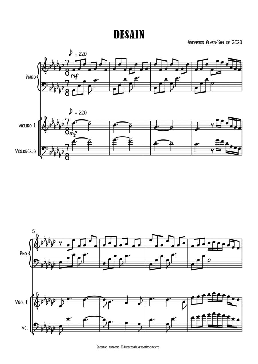 Desain Piano Trio scores gallery preview page 1
