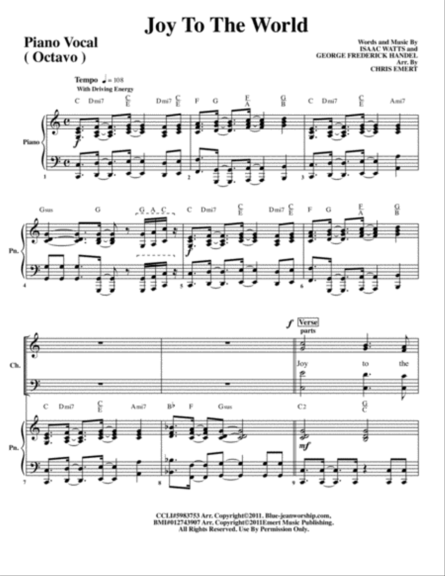 Joy To The World 4-Part scores gallery preview page 1