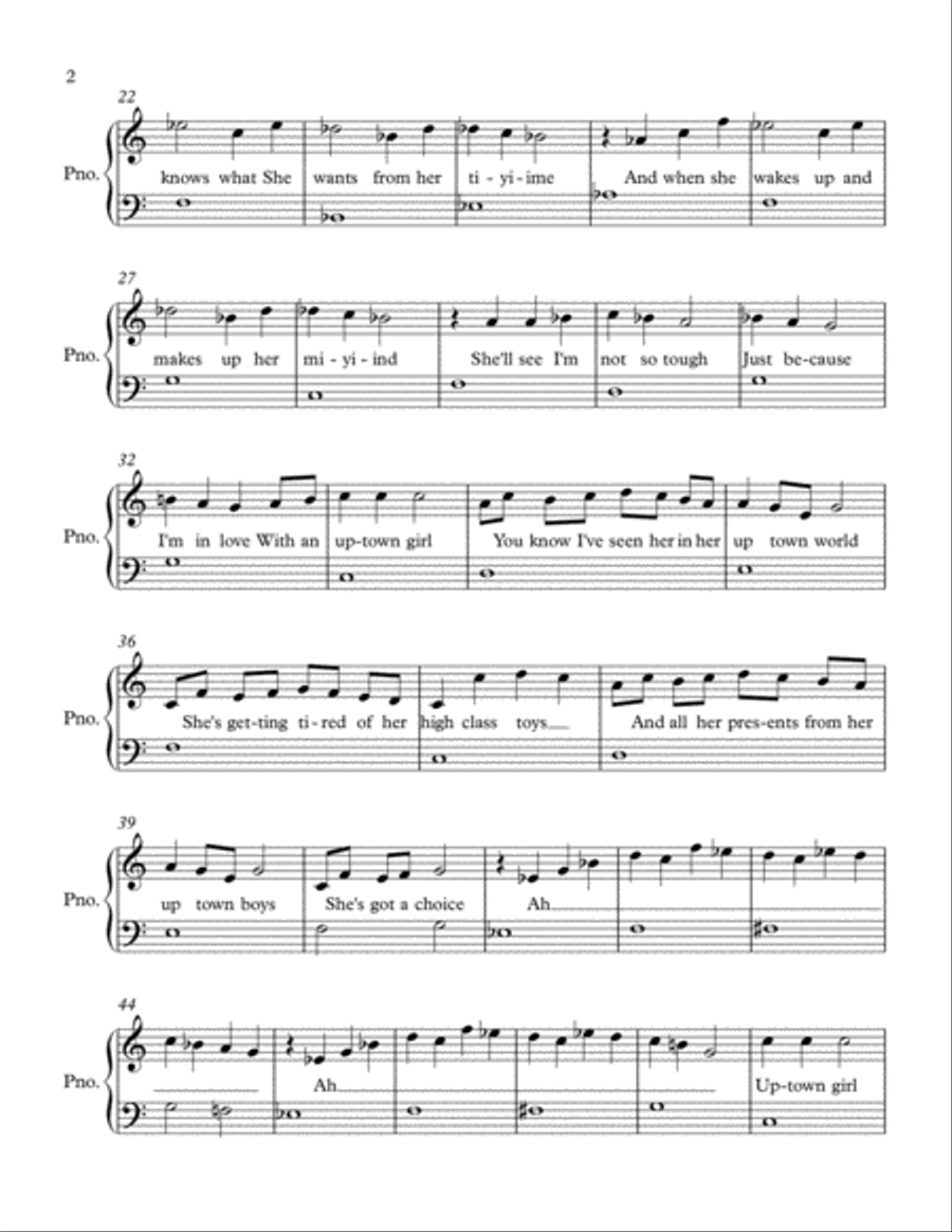 Uptown Girl Voice scores gallery preview page 2