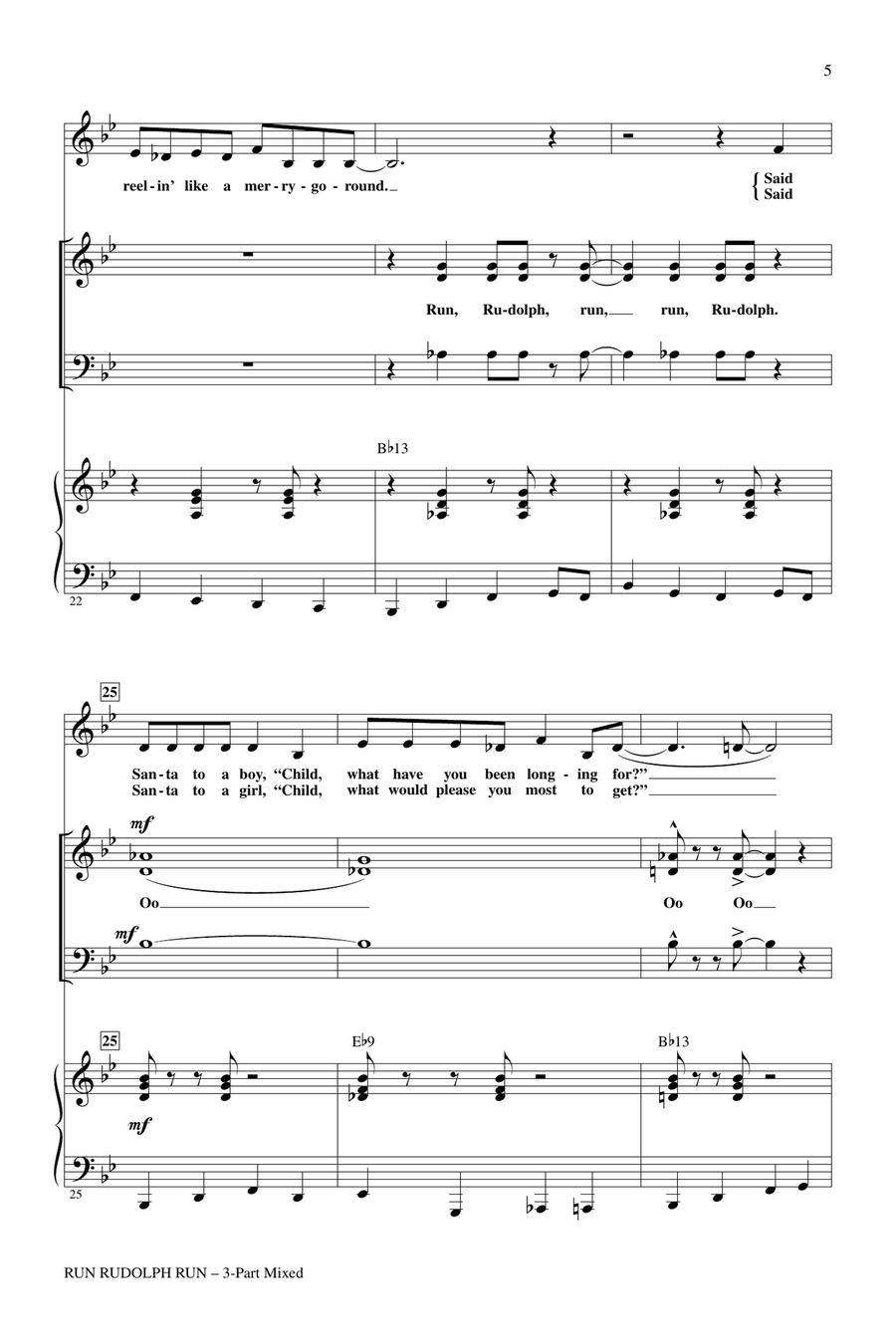 Run Rudolph Run 3-Part scores gallery preview page 4