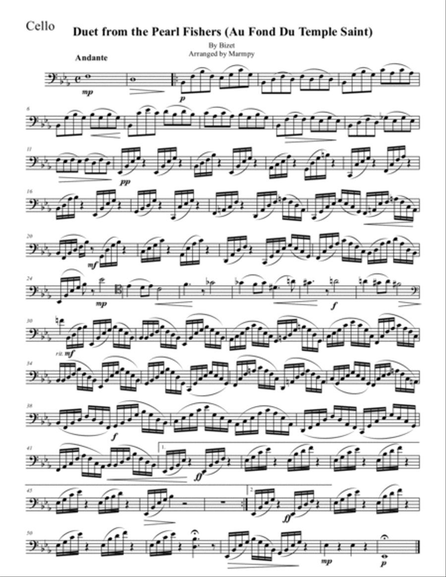 Duet from the Pearl Fishers by Bizet Duet from the Pearl Fishers by Bizet String Trio scores gallery preview page 4