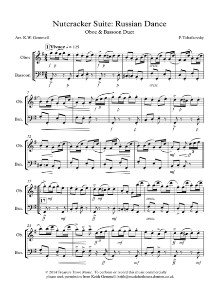 The Nutcracker Suite: Russian Dance - Oboe & Bassoon Duet image number null