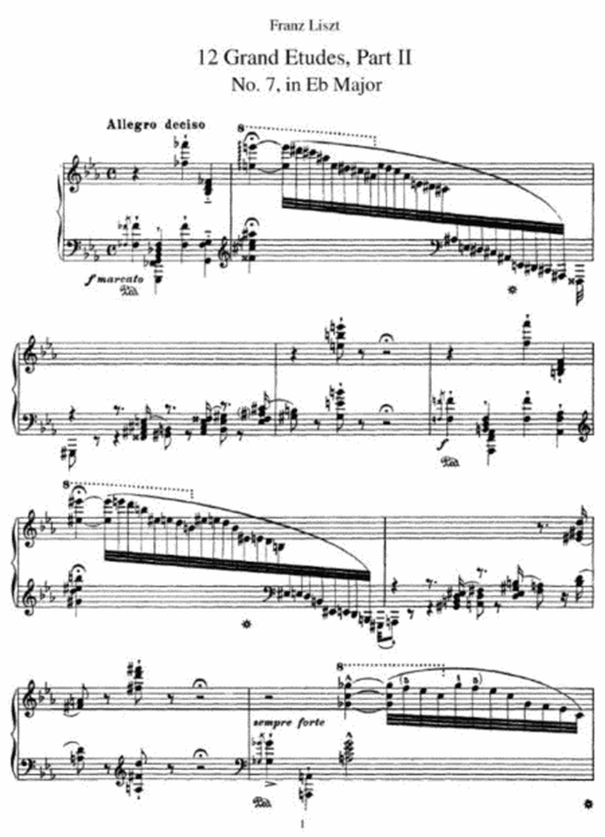 Franz Liszt - 12 Grand Etudes, Part II No. 7, in Eb Major