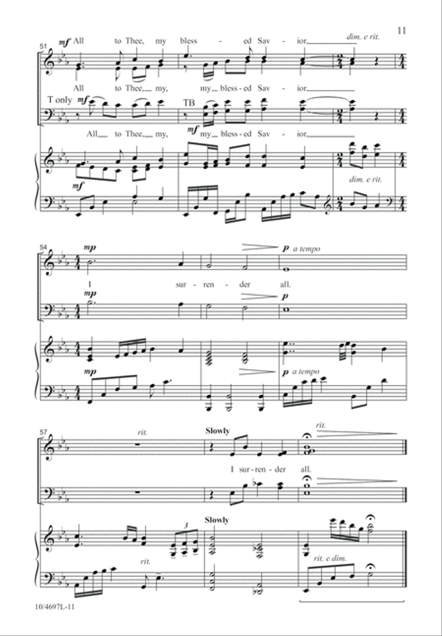 I Surrender All 4-Part scores gallery preview page 11