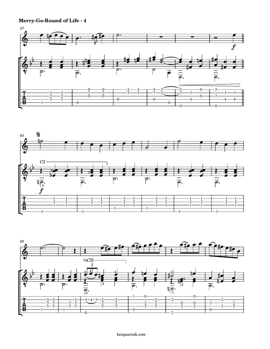 Merry-go-round Of Life B-Flat Clarinet scores gallery preview page 6
