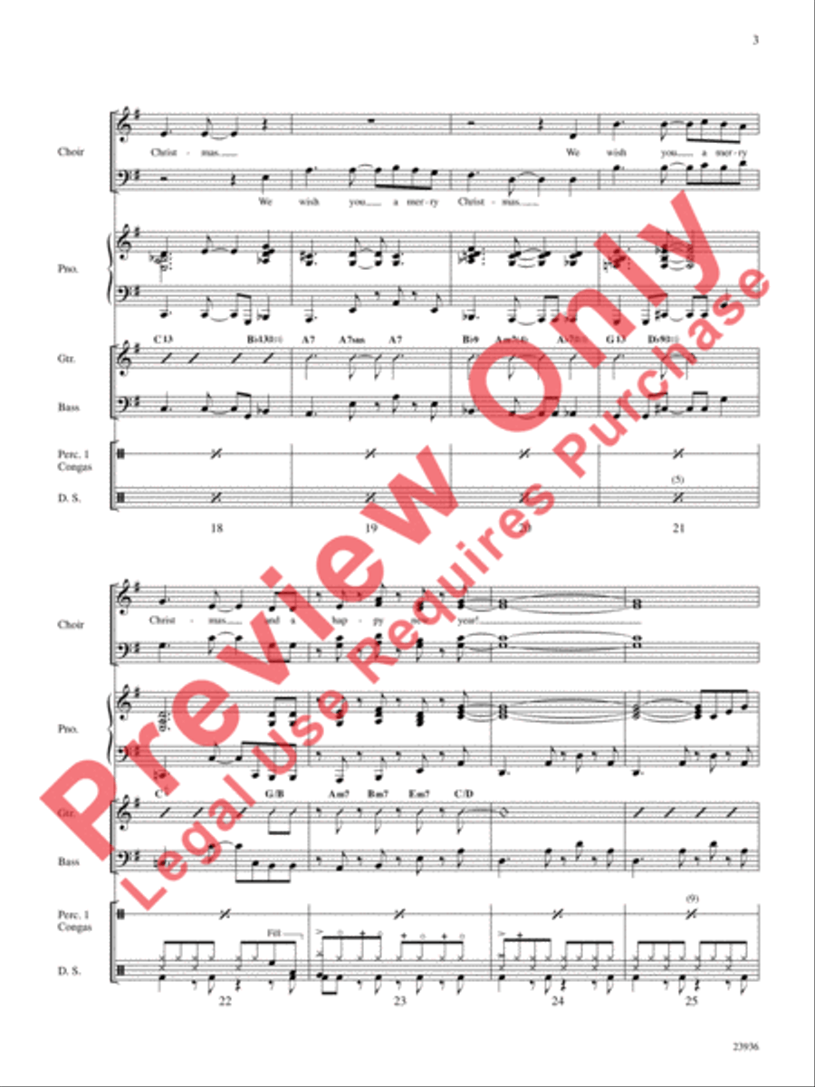 We Wish You a Merry Christmas Choir scores gallery preview page 4