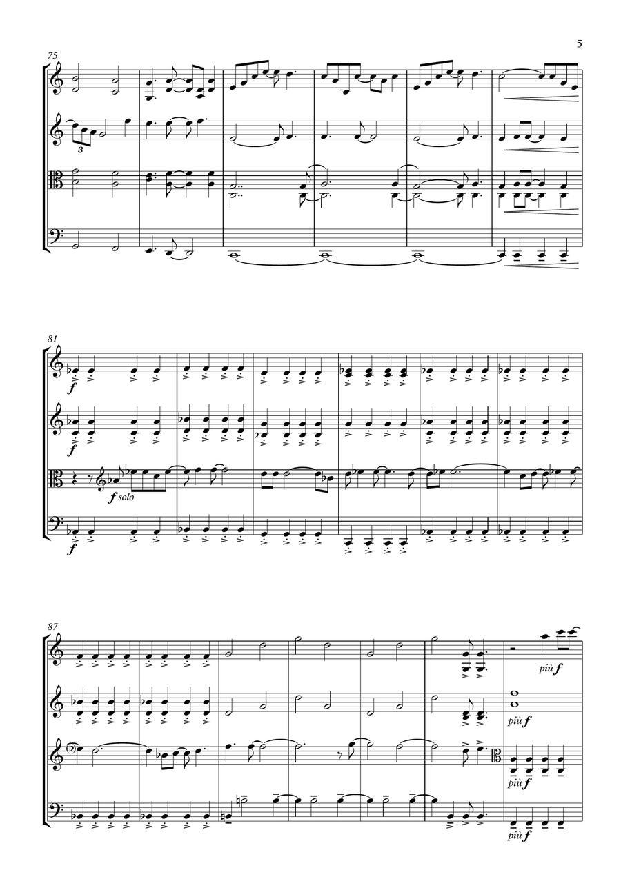 Tiny Dancer String Quartet scores gallery preview page 5