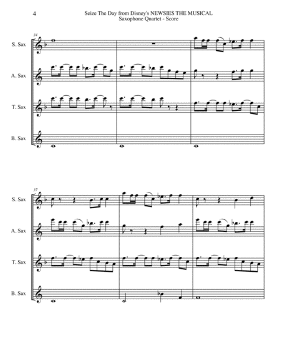Seize The Day Woodwind Quartet scores gallery preview page 4