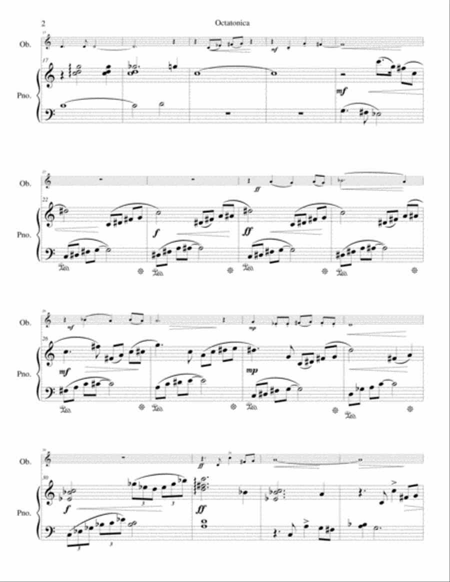Octatonica for oboe and piano Piano scores gallery preview page 2