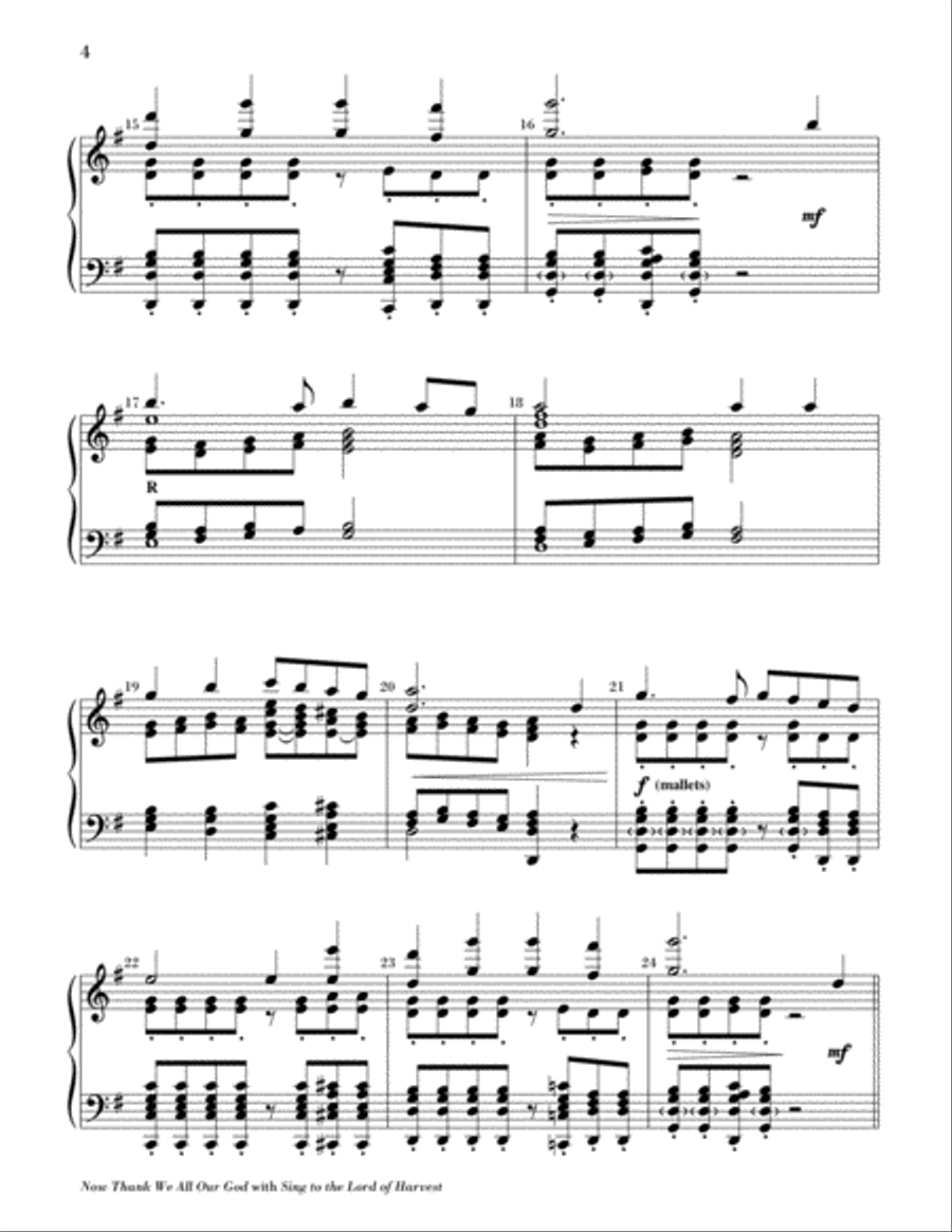 Now Thank We All Our God with Sing to the Lord of Harvest 5-Octaves scores gallery preview page 4