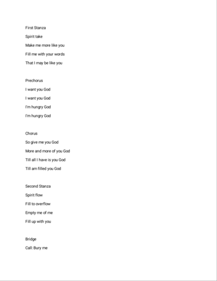 Hunger Hunger Piano, Vocal, Guitar scores gallery preview page 1