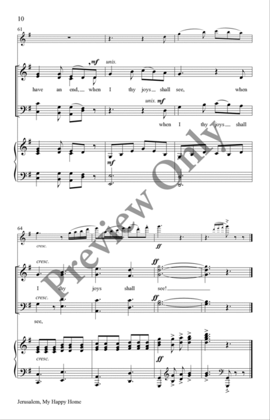 Jerusalem, My Happy Home Jerusalem, My Happy Home 4-Part scores gallery preview page 10