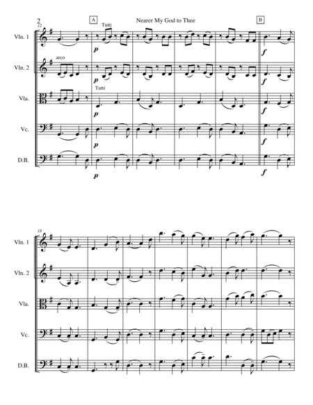 Nearer My God to Thee for String Orchestra by Keith Bissell String Orchestra - Digital Sheet Music