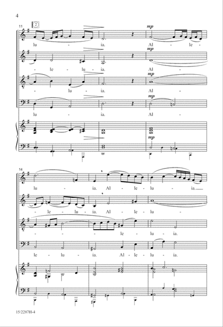 A Gentle Alleluia 4-Part scores gallery preview page 4