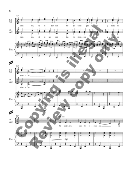Three Mexican Folk Songs: 1. La Martiniana (Piano/Choral Score) by David Conte SSAA - Sheet Music