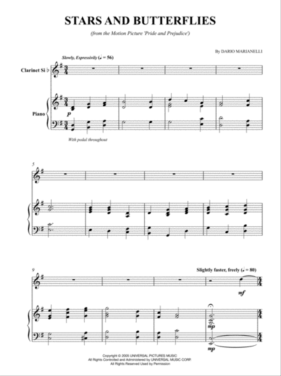 Stars And Butterflies Clarinet Solo scores gallery preview page 3