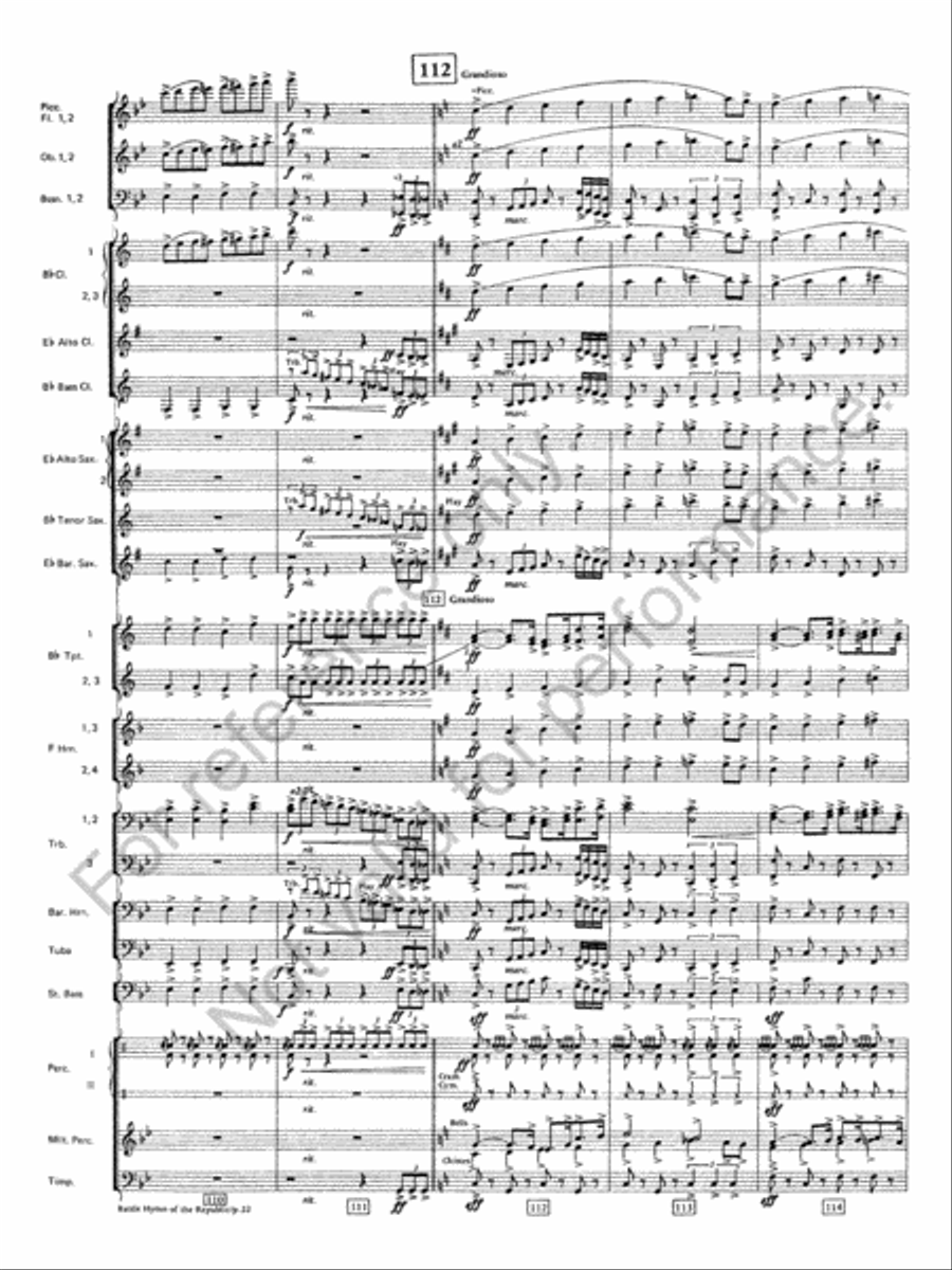Battle Hymn Of The Republic Concert Band scores gallery preview page 23