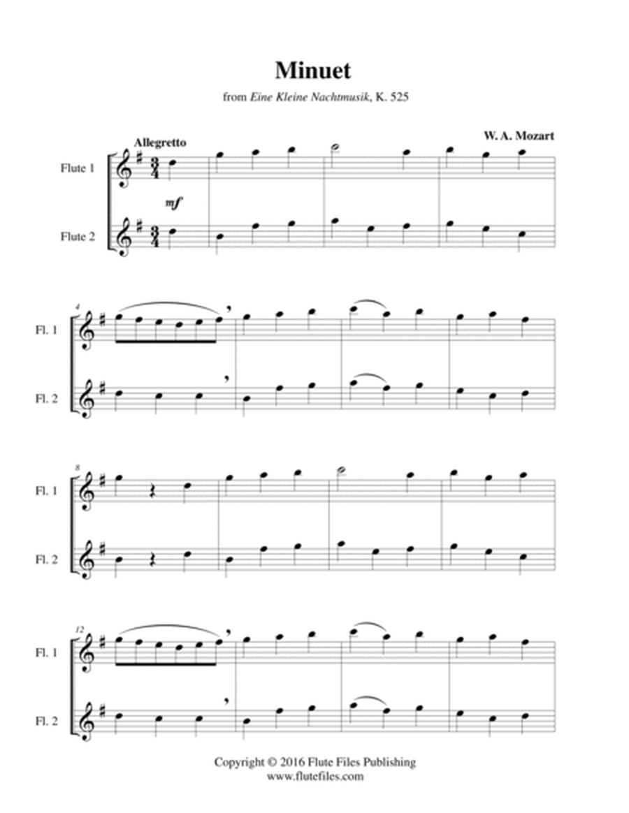 Minuet, K. 525 - Flute Duet image number null