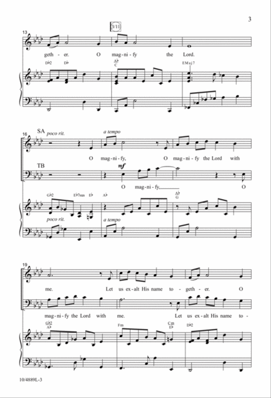 O Magnify the Lord with Me 4-Part scores gallery preview page 3
