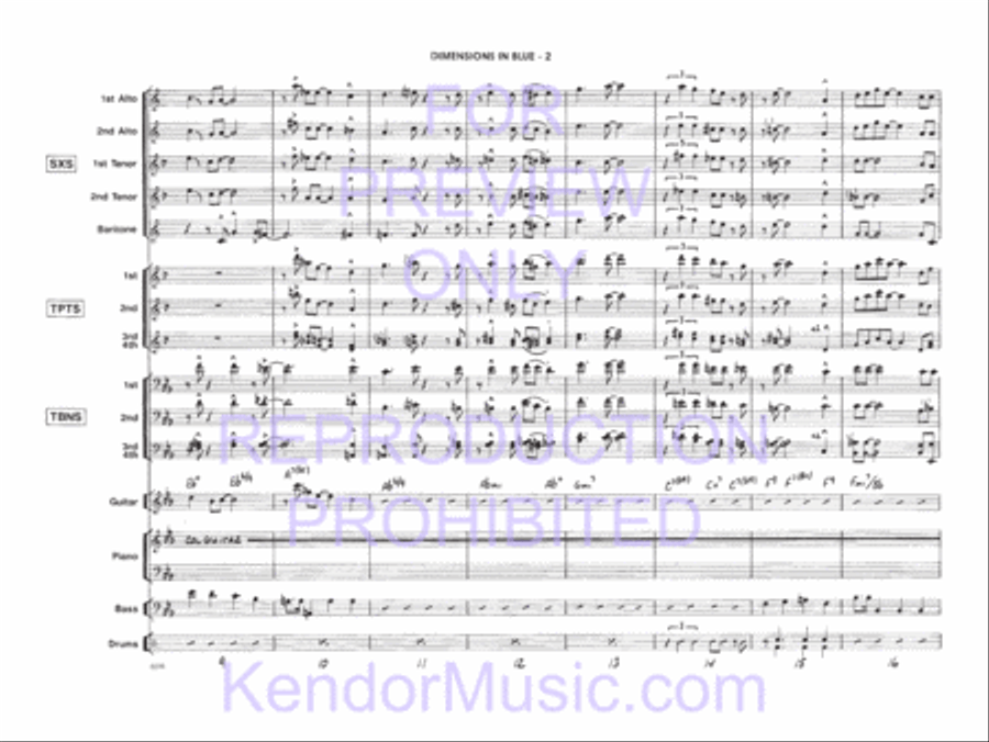Dimensions In Blue Dimensions In Blue Jazz Ensemble scores gallery preview page 3