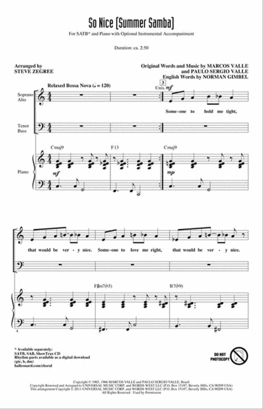 So Nice (Summer Samba) Vocal Jazz Ensemble scores gallery preview page 2