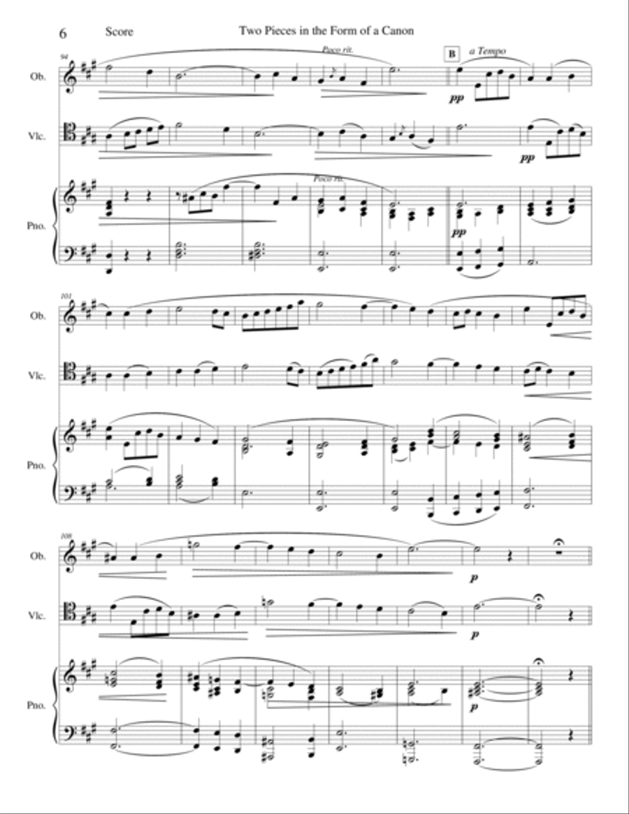 Two Pieces in the Form of a Canon Oboe scores gallery preview page 6